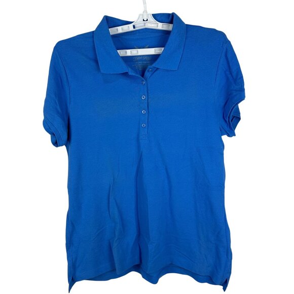 Faded Glory Womens Blue Polo Shirt XL 16-18 Cotton/Spandex Blend - Picture 1 of 4